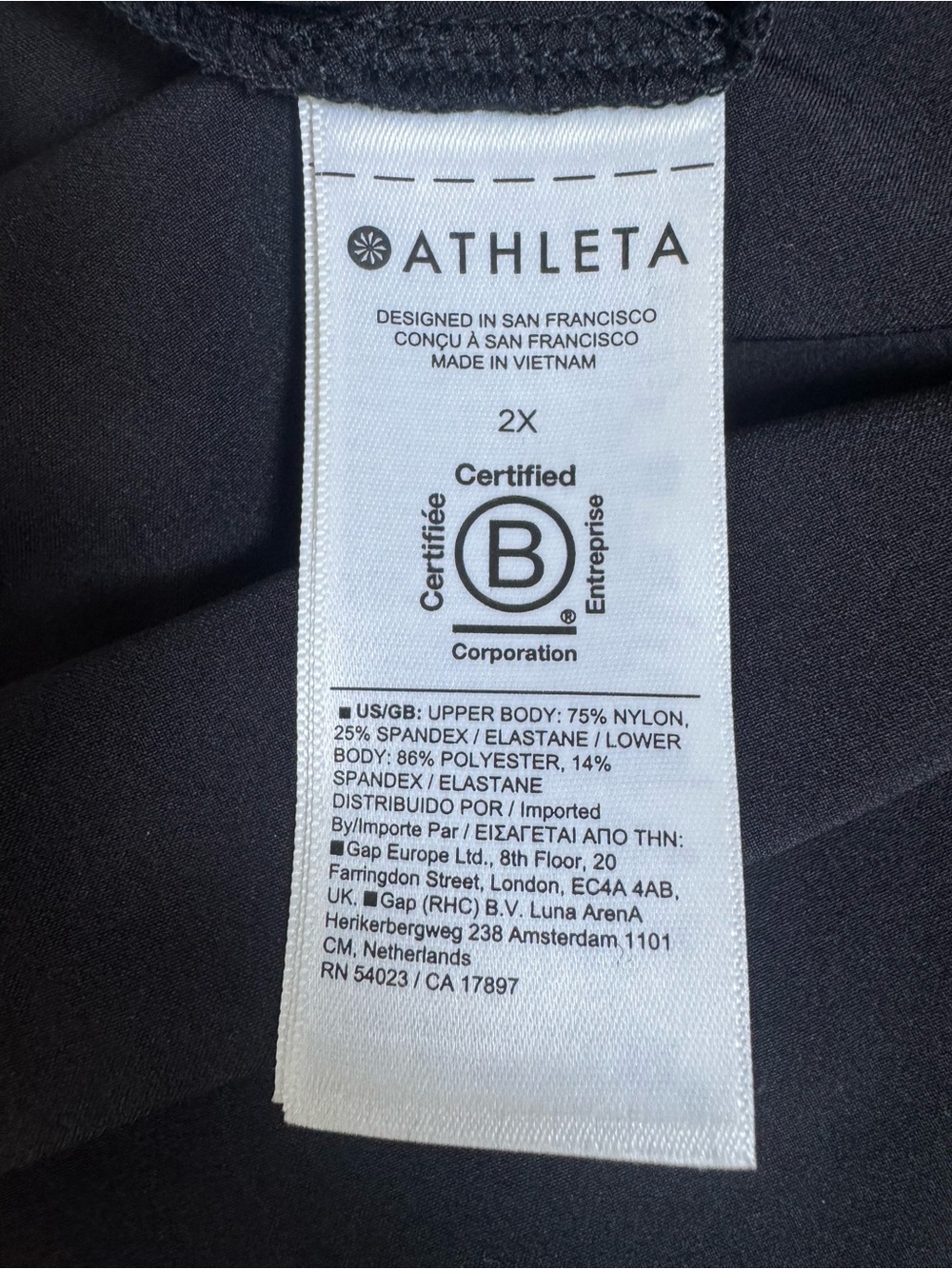 Athleta Elation V-Neck Hybrid Dress Black 2X - Picture 8 of 8